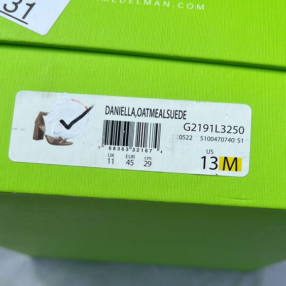 Sam Edelman Daniella Heel Oatmeal Suede NIB Size 13 - Picture 6 of 6